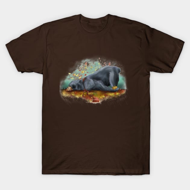 Autumn Bear T-Shirt by k33nArt